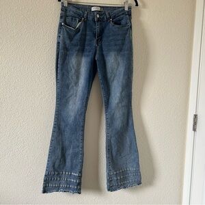 Angels of Difference Women’s Flare Boot cut Jeans Sz 10/30 Blue Stretchy Boho